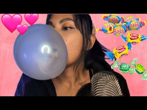 ASMR Chewing Anglo Bubbly Gum , Dubble Bubble Gum And Super Bubble , It Gets Messy !