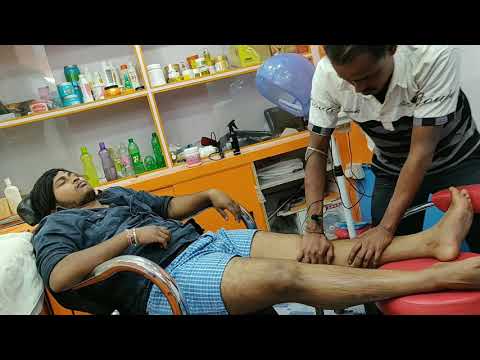 Pressure on lower body and cracking | ASMR Leg and foot massage by Indian barber