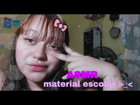 asmr | mostrando meu material escolar de 2024 ebaaaaa ^^ 💗