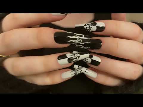 *one minute asmr* pure long nails tapping (no talking)