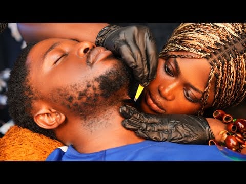 ASMR ✨RELAXING NECK MASSAGE,INGROWN HAIR PULLING, DETAILED EAR CLEANING, INTENSE BEARD SCRATCHING,