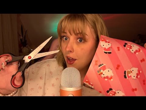 ASMR Wrapping You Like a Present! Crinkly Paper and Tape Sounds ✨🎁 (day 8) 