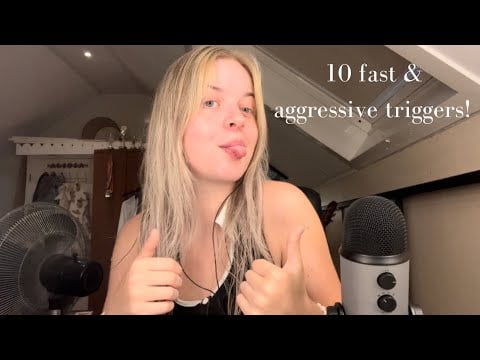 asmr | 10 fast & aggressive triggers!!
