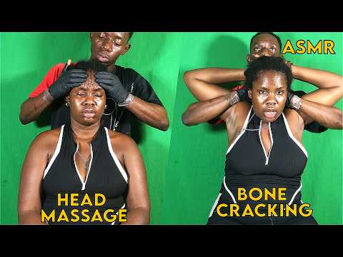 ASMR💫AGGRESSIVE HEAD SCALP SCRATCH , EAR CLEANING MASSAGE  & BONE CRACKING TOOLS FOR DEEP SLEEP