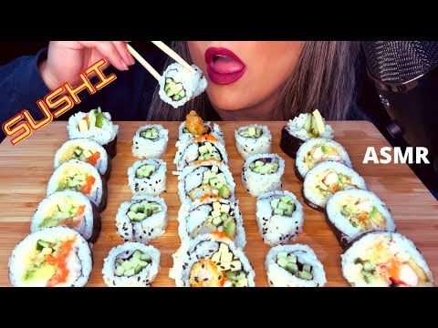 ASMR SUSHI PLATTER MUKBANG 먹방 (No Talking) EATING SOUNDS