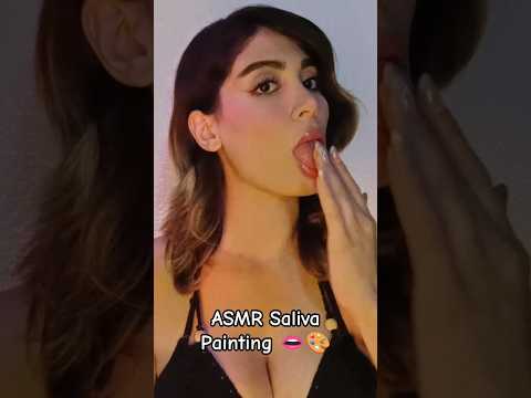 ASMR Saliva Painting 👄🎨 #asmr #shorts