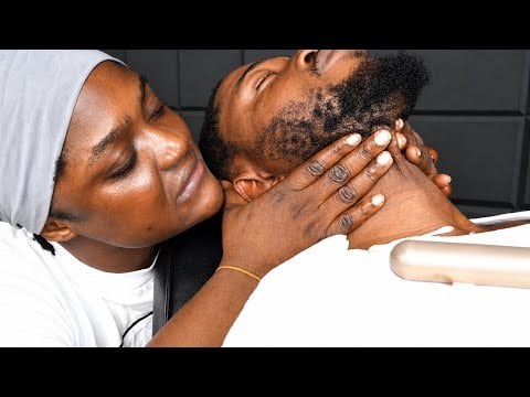 ASMR✨Beard Trimming, Ingrown Hair Pulling, Nose & Ear Cleaning, Face Massage | Fast & Aggressive.