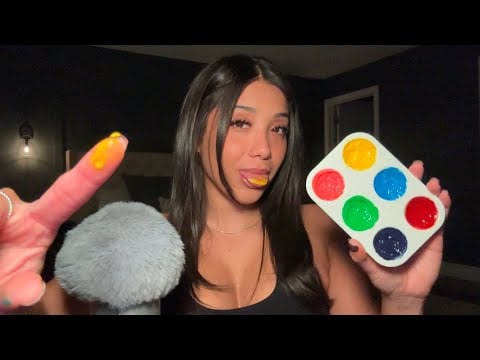 ASMR Spit Painting with Edible Paint 🎨 (1 HOUR)