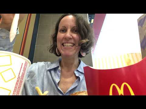 ASMR eating McDonalds big mac strawberry milkshake french fries (no sspeaking) McDo