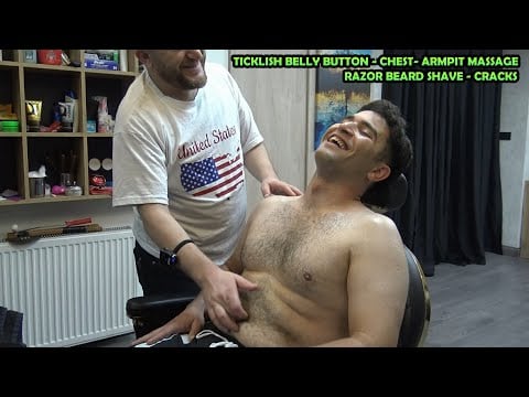 ASMR TURKISH BARBER TICKLE MASSAGE💈RAZOR BEARD SHAVE 🪒 CRACKS + Head,Chest,Armpit,Leg & Body Massage