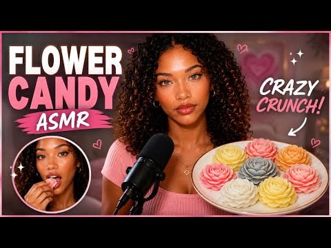 ASMR Flower Candy Crunch 🌸🍬 | Crazy Crunchy Eating Sounds (No Talking)