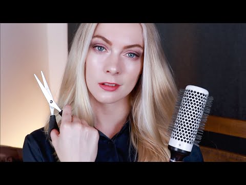 ASMR Relaxing Haircut and Style - Clippers and Blow Dry (Realistic Layered Sounds!)