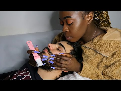 {ASMR} Intense Upclose Beard Nitpicking ~ Scratching ~ Brushing Triggers to help you sleep 😴 relax