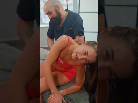 Deep core massage + cracking | chiropractor transforms Christina #shorts