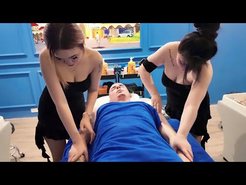ASMR: 4 Hands Massage Full Service at a Vietnamese Barbershop