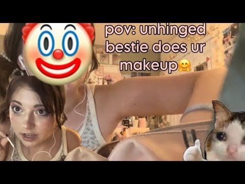 *lofi* bestie does ur makeup ASMR🌺 (mouth sounds, camera touching, gum chewing, visual triggers)