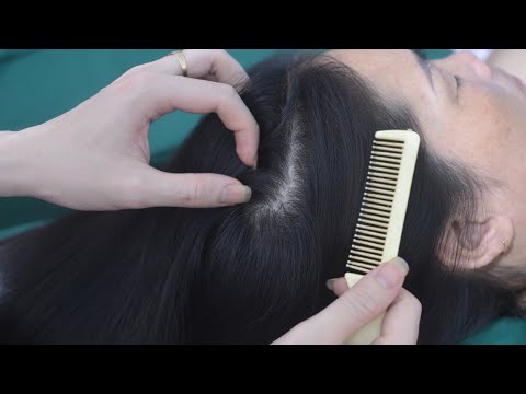 ASMR Nape Exam & Real Person Hair Parting, Hair Combing For Anxiety Relief ( Hair Asmr )
