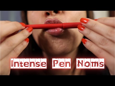 ASMR Intense Pen Noms and Mouth Sounds - No Talking