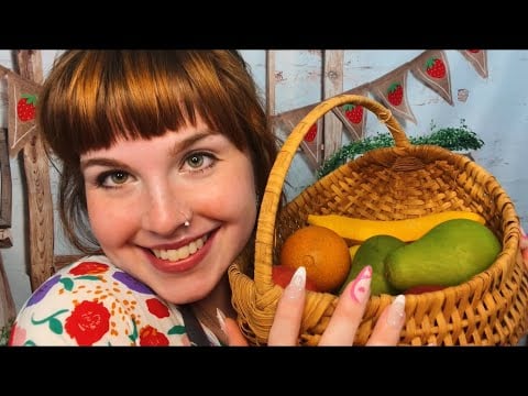 ASMR Farmers Market🍎🍒🍊🍋🍉🥝(tingly tapping, southern accent, face painting)
