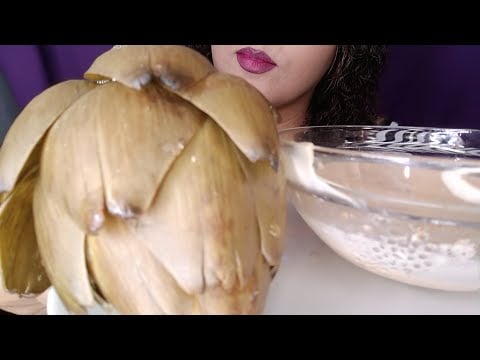 ASMR Comiendo Alcachofa con aderezo / eating artichoke with dressing