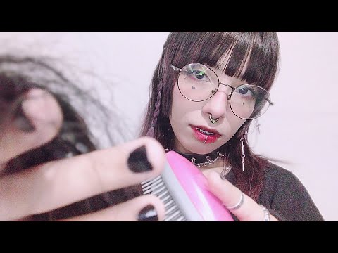 ASMR PENTEANDO SEU CABELO DE VERDADE E FAZENDO CAFUNÉ PARA VOCÊ DORMIR PROFUNDAMENTE