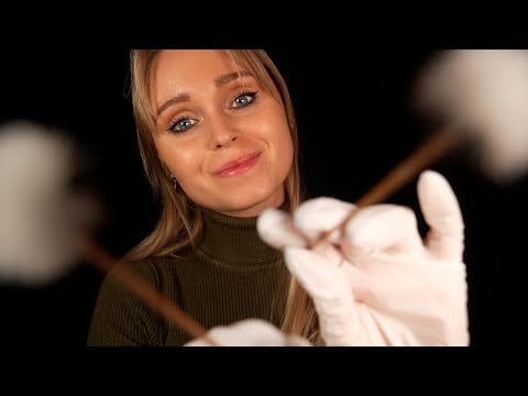 ASMR | Inspecting and cleaning your ears 👂🏻 (binaural, eardrops, down sticks, gentle brushing...)