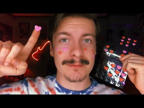 [ASMR] Valentines Day Stickers on Your Face | Sticky ASMR Sounds | Visual ASMR Triggers