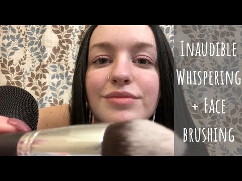 [ASMR] Face Brushing + Inaudible Whispering