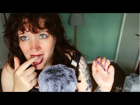 ASMR spit painting, mouth sounds and liploss - no talking