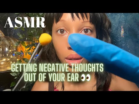 ASMR POV GETTING SOMETHING OUT OF YOUR EAR ( Mouth Sounds, Inaudible Whispers) Negativity Plucking