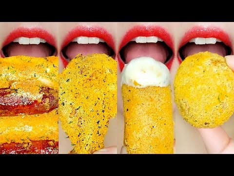 Bburinkle Chicken🍗 Lip Eating ASMR 뿌링클 치킨 이모지 입술 먹방 Mukbang Sounds