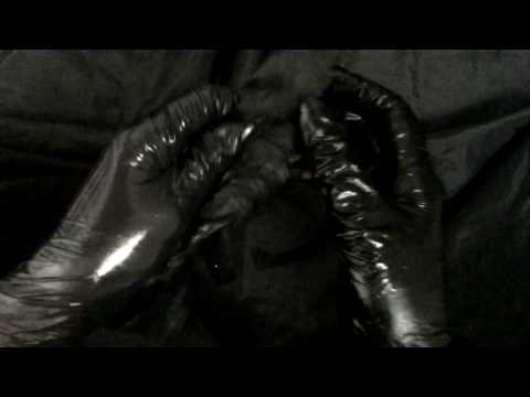 LATEX BL♥CK GLOVES with OIL❢ MASSAGE♡ LAYERING [[ASMR]]