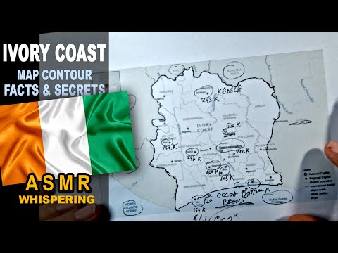 ASMR: Map of IVORY COAST tracing with facts | Main CITIES less known facts [ASMR maps and facts}