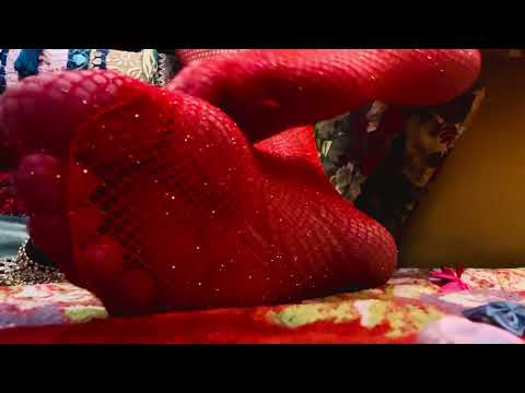 ASMR fishnet red nylons coming home