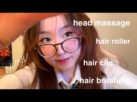 nerdy girl gives you a head massage 💆🏻🫶🏻 NUNU’s FIRST ASMR VIDEO 💕