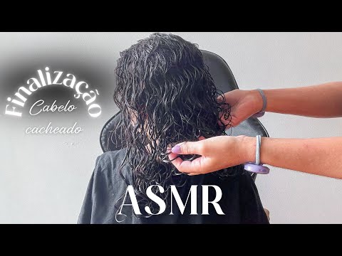 ASMR FINALIZANDO O CABELO CACHEADO DA MINHA AFILHADA