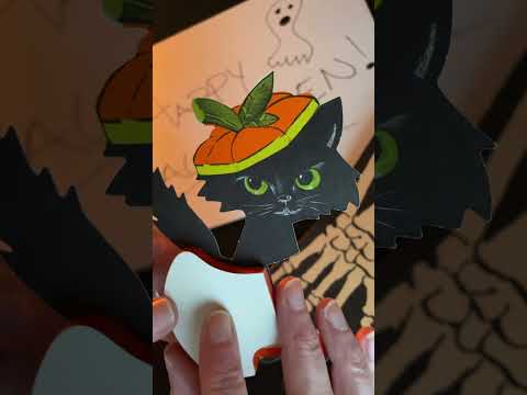 Check out this cute vintage Halloween kitty! #asmr