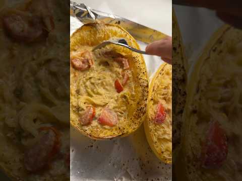 this was oddly satisfying to do lol (spaghetti squash)#foodasmr #asmrsounds #asmr