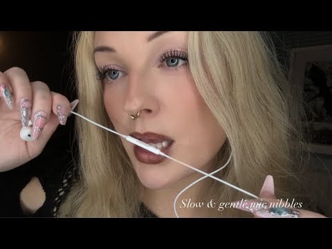 ASMR- LoFi mic nibbling/ mouth sounds slow & gentle (no talking)