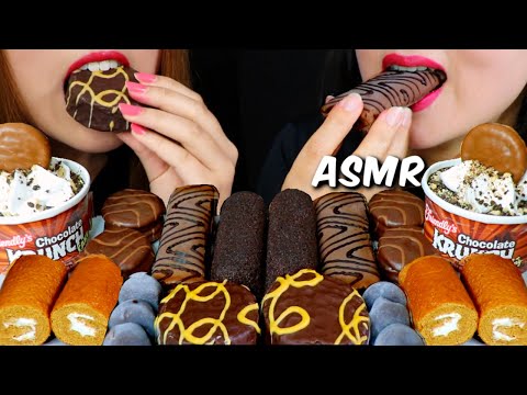 ASMR CHOCOLATE CAKE, HERSHEY'S ROLL CAKE, MOCHI, ICE CREAM CAKE 리얼사운드 먹방 | Kim&Liz ASMR