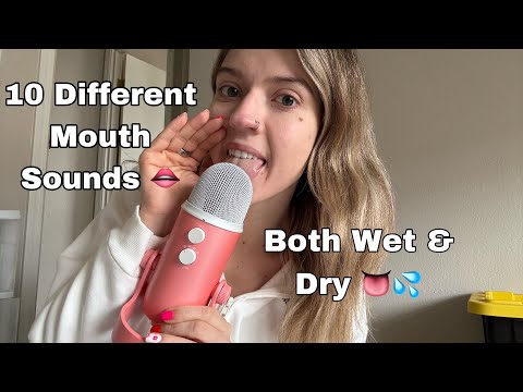 ASMR| 10 Different Types of Mouth Sounds! Both Wet & Dry @100% Volume