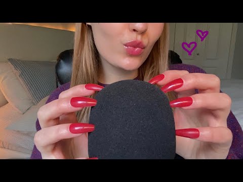 asmr gentle foam mic scratching + long nail tapping and hand movements | Steven's CV