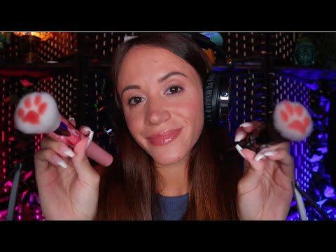 ASMR / Relaxing Ear To Ear Whispers For Sleep (w/ mic brushing)