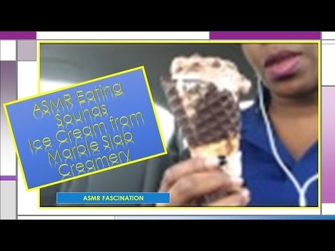 ASMR Eating Sounds - Ice Cream from Marble Slab Creamery