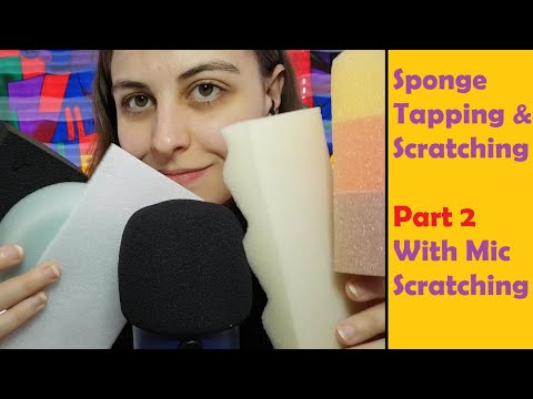 AMSR Sponge Sounds |Sponge Mic Scratching & Tapping - Part 2| - No Talking After Intro