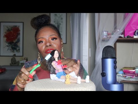 DOING DOCTOR BARBIE HAIR (SALON) ASMR TRIDENT CHEWING GUM