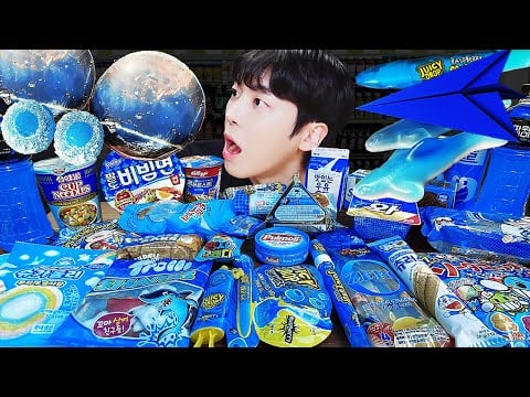 ASMR MUKBANG | 편의점 갤럭시 꿀젤리 블루 디저트 아이스크림 먹방 & 레시피 DESSERT GALAXY HONEY JELLY CANDY