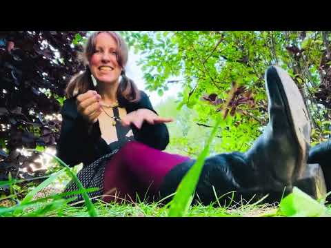 ASMR Cowboy boots in purple nylons chit chat feets