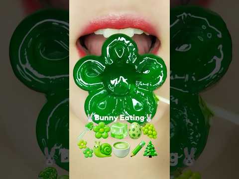 Green💚 Emoji Food Eating ASMR Mukbang