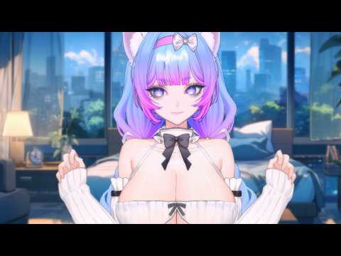 ASMR🌷Anime Cat Makes You Sleepy [Ear Massage, Touching, Tapping, Ear Cupping]